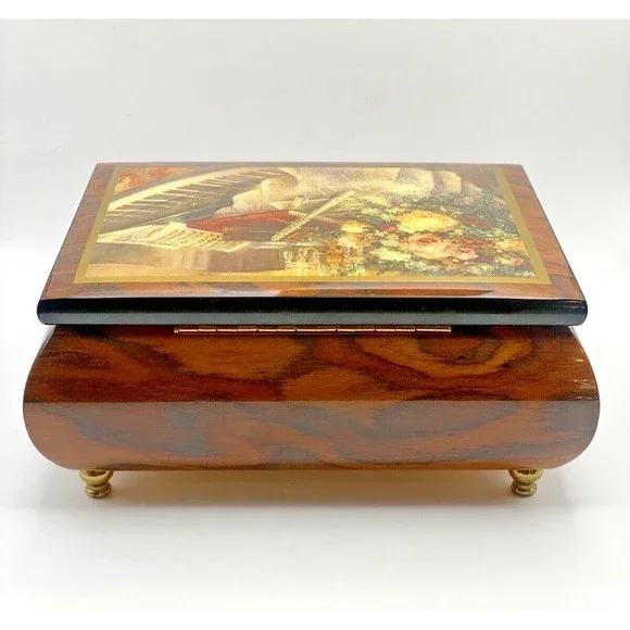 Lena Lui Ercolano Italy Wooden Music Box Presents Harmonic Duet by Lena Liu Decor